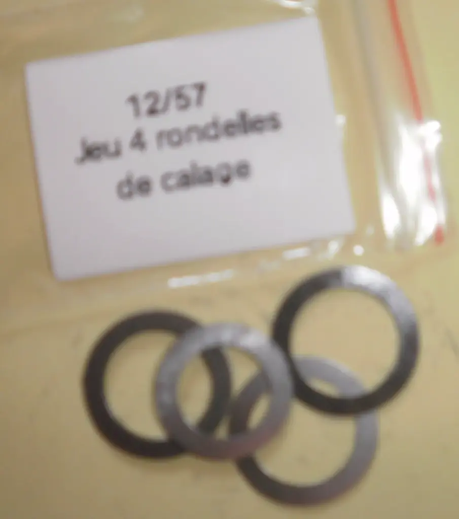 [12/57] 12/57 Rondelles calage (4 1x0.1 1x0.2 1x0.5 1x1 mm)